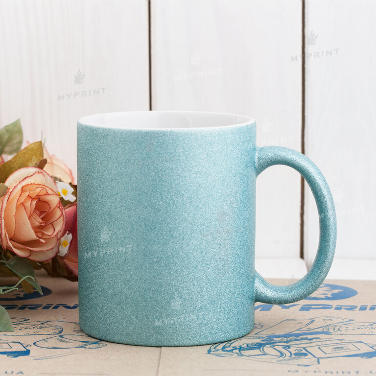 Кружка для сублимации глиттер голубая 11 Oz (330 мл) (6097) Кружка для сублимации глиттер голубая 11 Oz (330 мл) (6097)